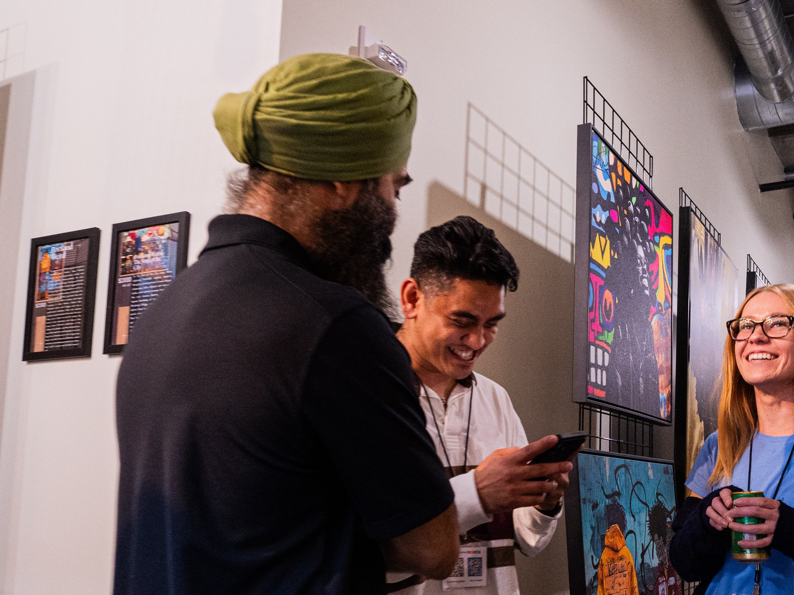 Talking with builders at a community night